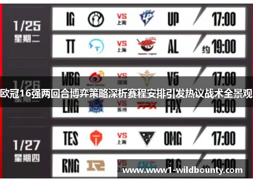 欧冠16强两回合博弈策略深析赛程安排引发热议战术全景观